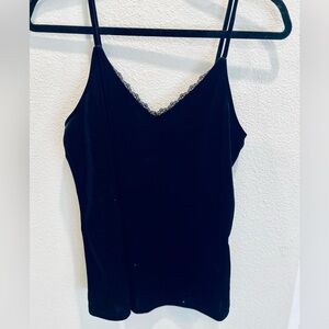 Black Velvet w/ Lace Trim Cami Top